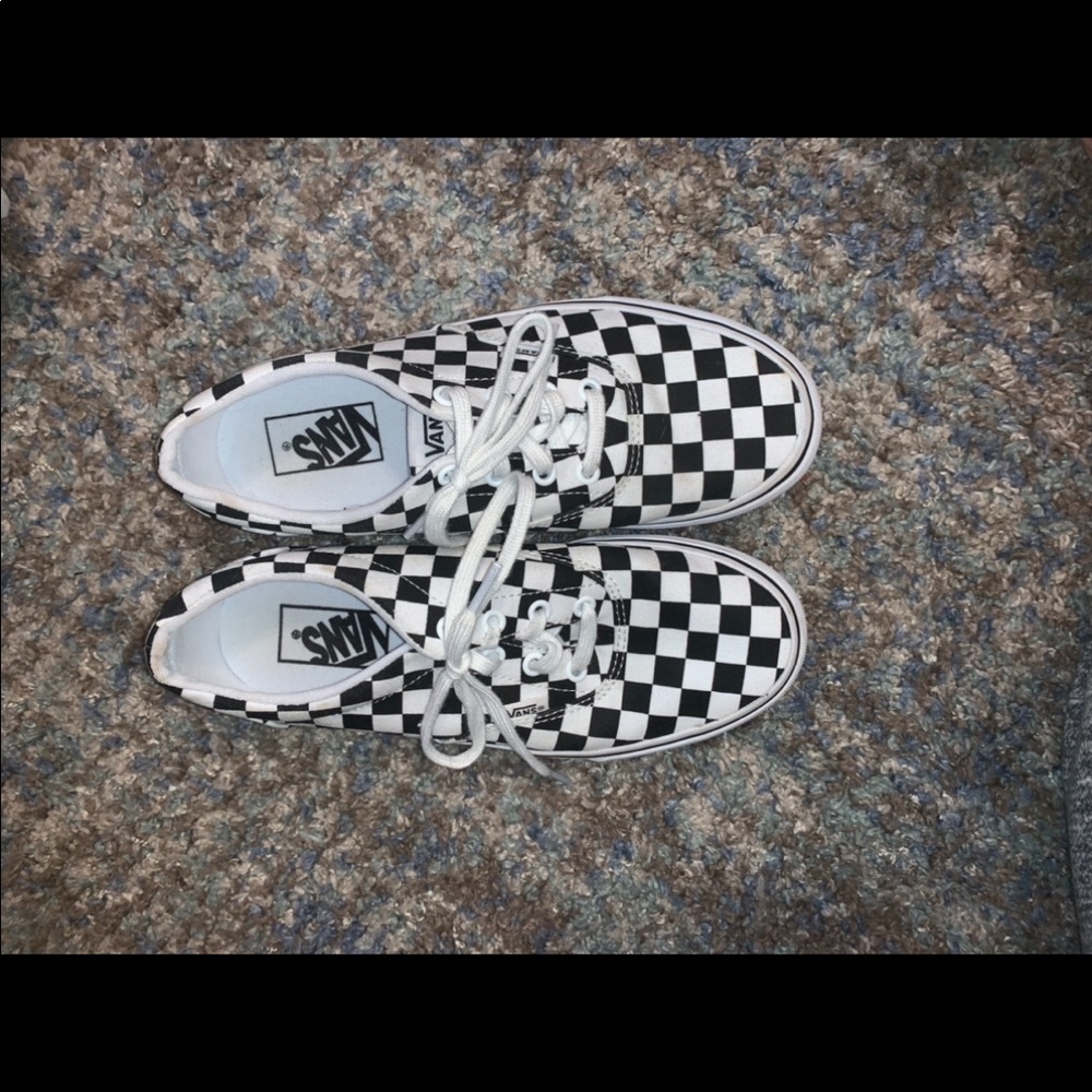 Checkered vans, only worn a couple times, size 7.5